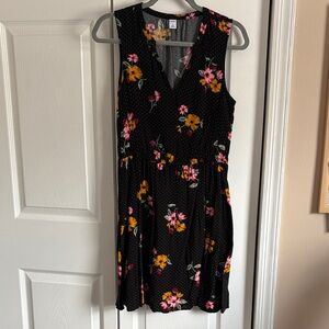 Old Navy Black Floral Mini Dress